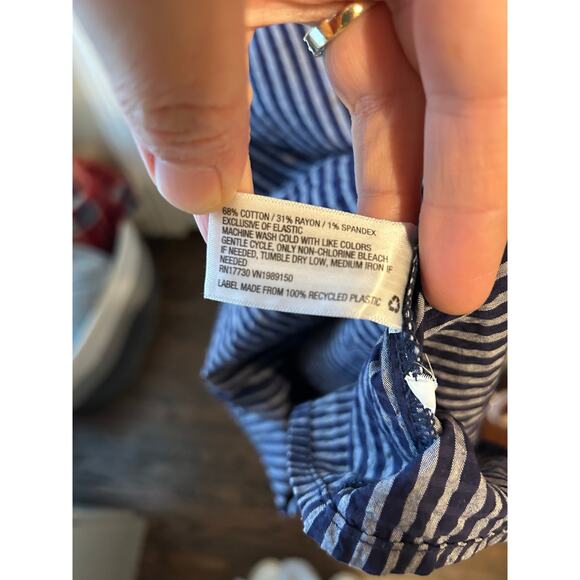 Navy and Blue Striped A New Day XL Maxi Sleeveless Dress - Picture 5 of 5